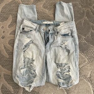 Ripped/Distressed Light Denim Jeans (Size 3)